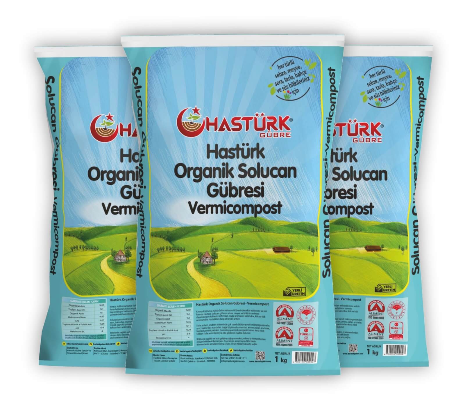 Hastürk Katı Solucan Gübresi 3 KG